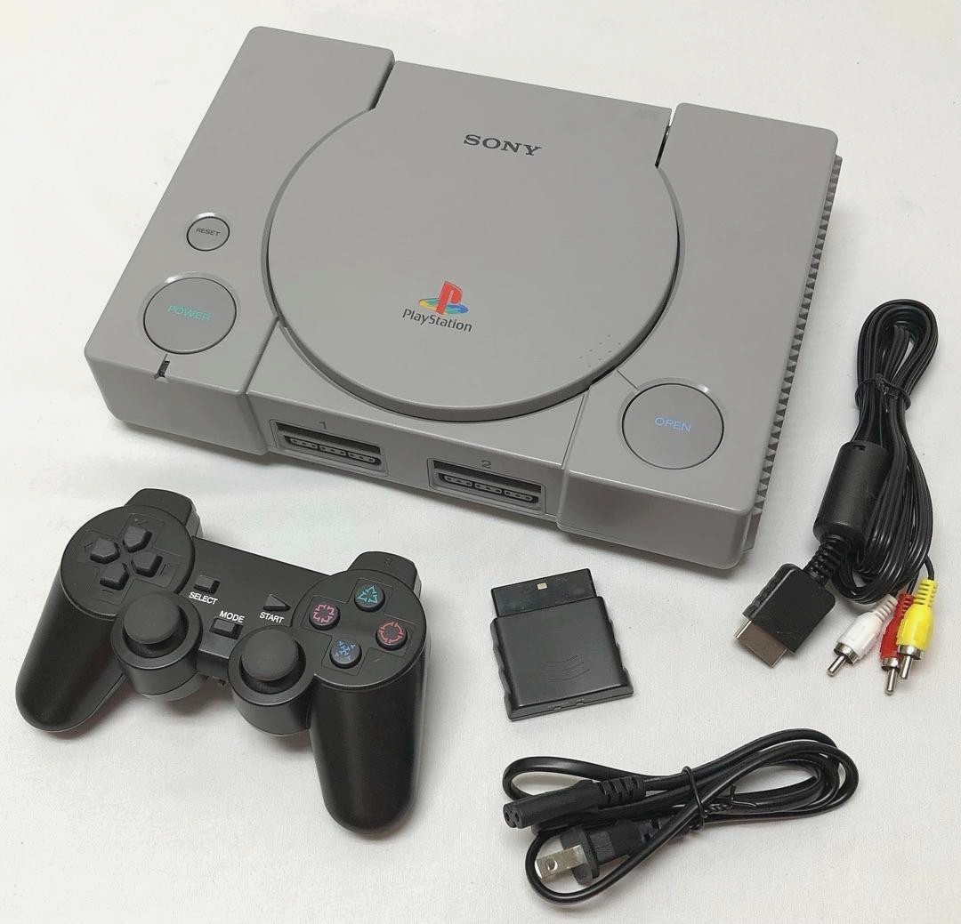Sony PlayStation 1 SCPH-7501 Console Game System PS1 Wireless Controller Bundle