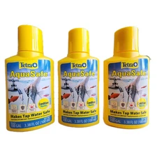 3 Tetra AquaSafe Aquarium Water Conditioner/Dechlorinator/Protect 3.38oz 11/25