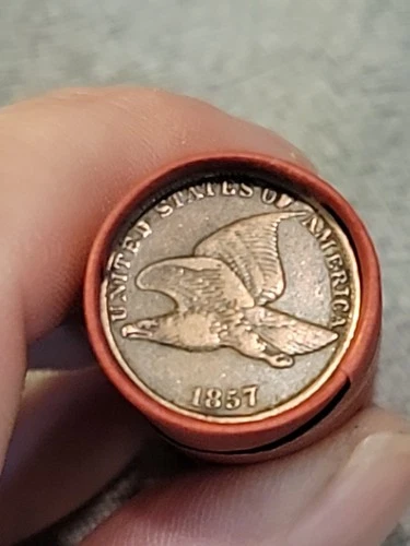 Amazing Xf+ 1857&1858 Flying Eagle Pennies Ends Of Lincoln Wheat Cent Roll