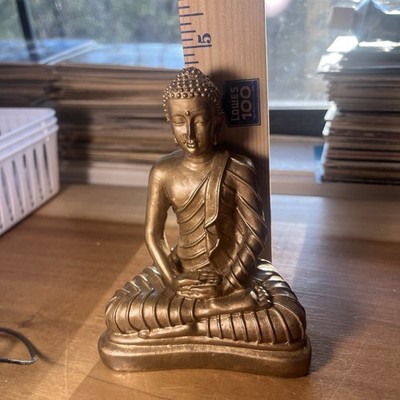 Vintage China/Tibetan Sitting Buddha Cast Resin Statue Figurine 4.75 Tall Rare