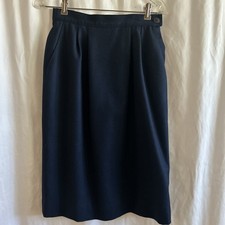 Vintage Pendleton 100 Virgin Wool Midi Skirt Navy Blue Women's Size 6 Business