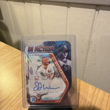 JJ Wetherholt 2025 Topps, Bowman Chrome In-Action Auto Wave /75, #BIA-JW