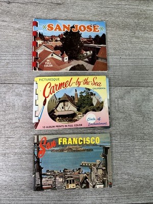 Vintage California Mini Postcard Booklets San Francisco Carmel San Jose Souvenir