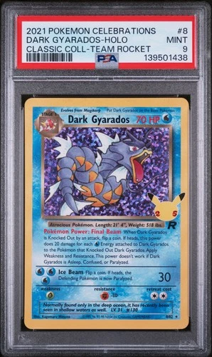 2021 POKEMON CELEBRATIONS CLASSIC COLLECTION #8 DARK GYARADOS-HOLO PSA 9