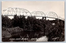 Illinois River Bridge Steel Truss Span Spring Valley Illinois Historic View RPPC