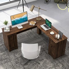 Practical L-Shaped Computer Desk Workstation Writing Desk for Home & Office