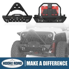Hooke Road Front Rear Bumper For Jeep Wrangler Jk 07-18 Wstinger Bull Bar