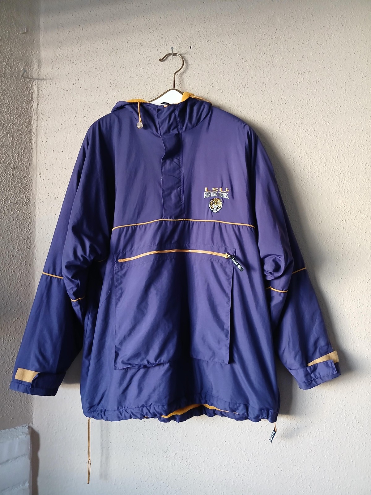 LSU Tigers Pullover Jacket Mens Purple Reversible Fleece NCAA Football Starter