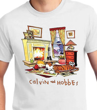 Calvin and Hobbes Graphic Calvin and Hobbes T-shirt All sizes white 21