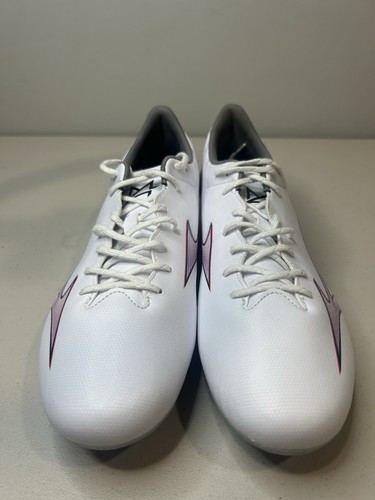 Size 8 Men’s Mizuno Alpha Select FG Firm Ground Soccer Cleats White/Ignition - Picture 2 of 5