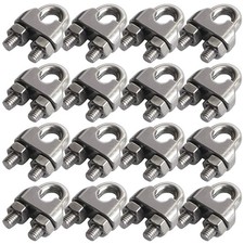 M6 Wire Rope Cable Clip Clamp 16 Pack Stainless