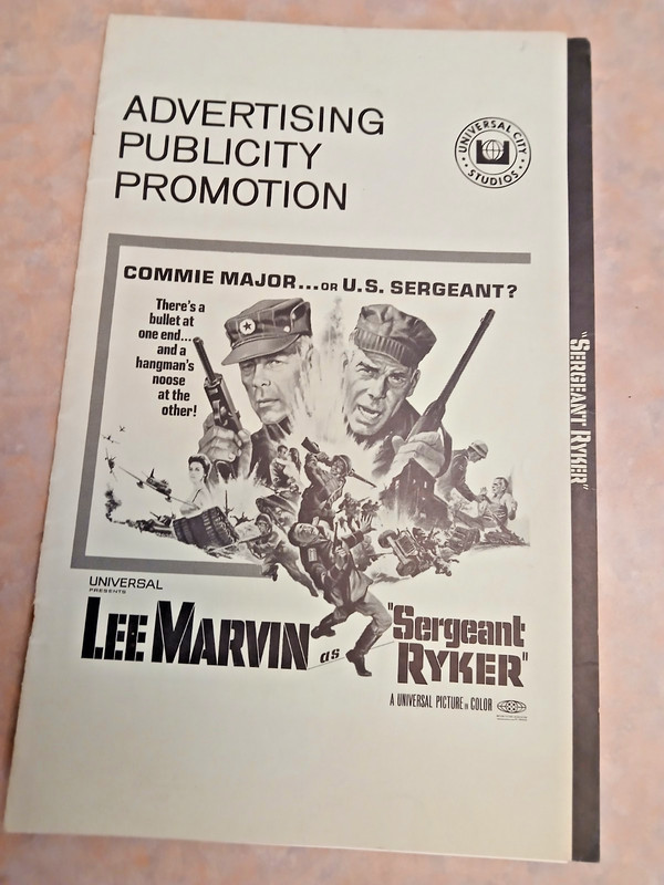 1968 UNIVERSAL- SERGEANT RYKER W/ LEE MARVIN. - PRESSBOOK