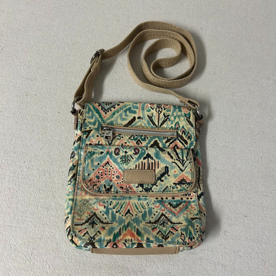 Sakroots Crossbody Bag Multicolor Pattern Coated Canvas Adjustable Strap