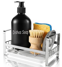 Sponge Holder for Kitchen Sink, Stainless Steel Kitchen Storage Sink Caddy fo...