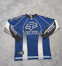 Vintage Fox Racing Yamaha Motocross MX Jersey Blue Dirt Bike Size Large