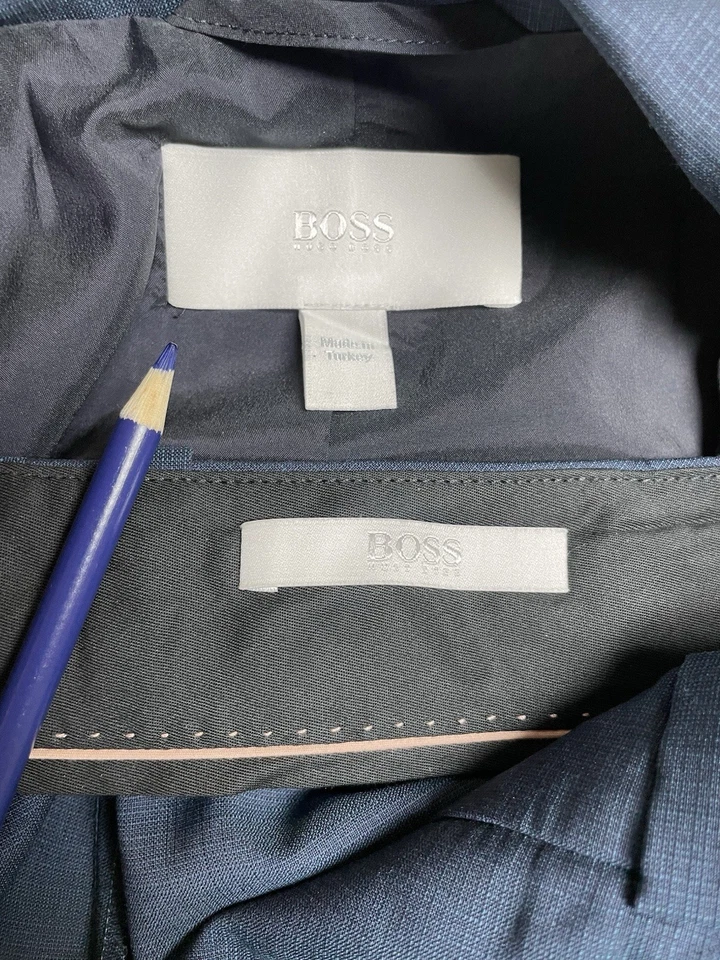 NUEVO Traje Pantalón Hugo Boss Talla 6 y 8 Dos Piezas Ligero Lana Moderno Prensa Tachuela Foto 2 de 4