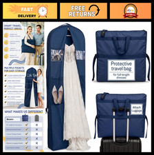 Waterproof Wedding Dress Garment Bag 72" - Trifold Travel Bag with Pockets & Str