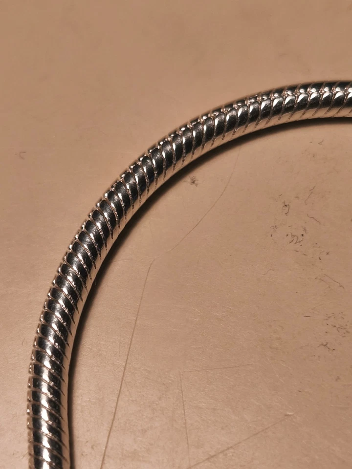 Rara Catenina Pandora maglia Snake cm. 60. Argento 925 - Immagine 3 di 4