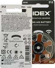 Widex hearing aid battery Size 312 (PR41) (10 X 6 = 60 Batteries) FREE SHIPPING