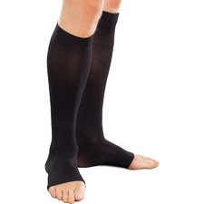 Therafirm Ease Opaque Open Toe Knee Highs 15-20mmHg (Black) Medium Long