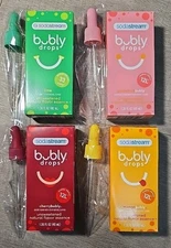 Bubly Drops 1.36 Oz Packages 4 Flavors Soda Stream Glass Droppers 
