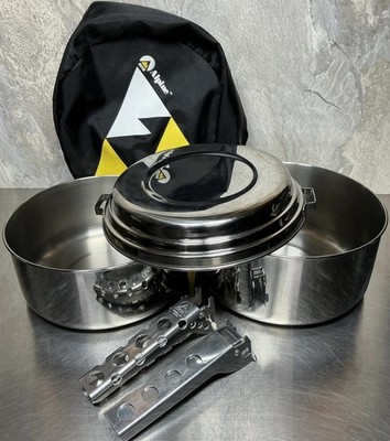 MSR Alpine Set Of 2 Cooking Pots 1.5 L & 2 L w/ Lid / Handles For Backpacking