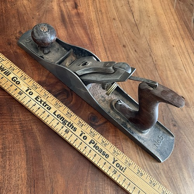 #ad Vintage Stanley Bailey No. 5 Wood Plane w Crack $147.76