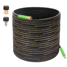 3/8 Pressure Washer Hose 100ft 4800PSI, Kink Free Wire Braided Power Washer H...