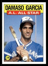 1986 Topps #713 Damaso Garcia Card Toronto Blue Jays