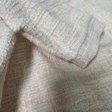 Beige Tweed Set: Short Sleeve Top Wide Pants