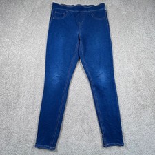 Justice Girls Blue Denim Leggings Mid Rise Jeggings Size 16 Plus Medium Wash