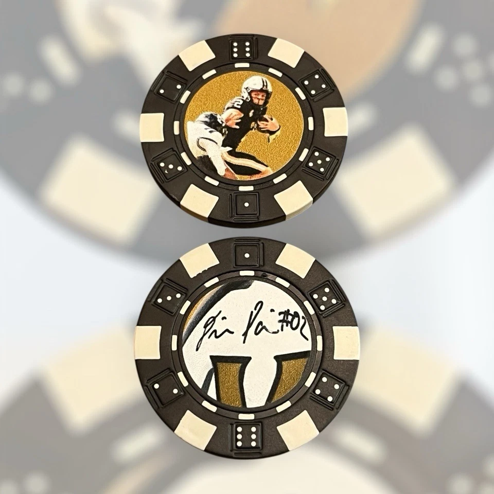 DIEGO PAVIA 2 TURNT VANDY COMMODORES FÚTBOL QB *FIRMADO (2) FICHAS DE PÓQUER RECUERDO Foto 3 de 3