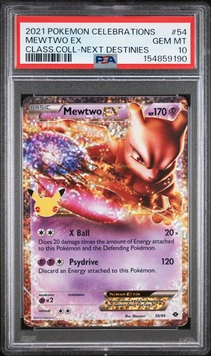 2021 POKEMON CELEBRATIONS CLASSIC COLLECTION #54 MEWTWO EX PSA 10