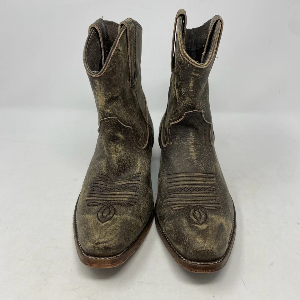 Botas Roper Western para mujer 8,5 polvorientas de cuero marrón envejecido botines al tobillo Foto 2 de 4