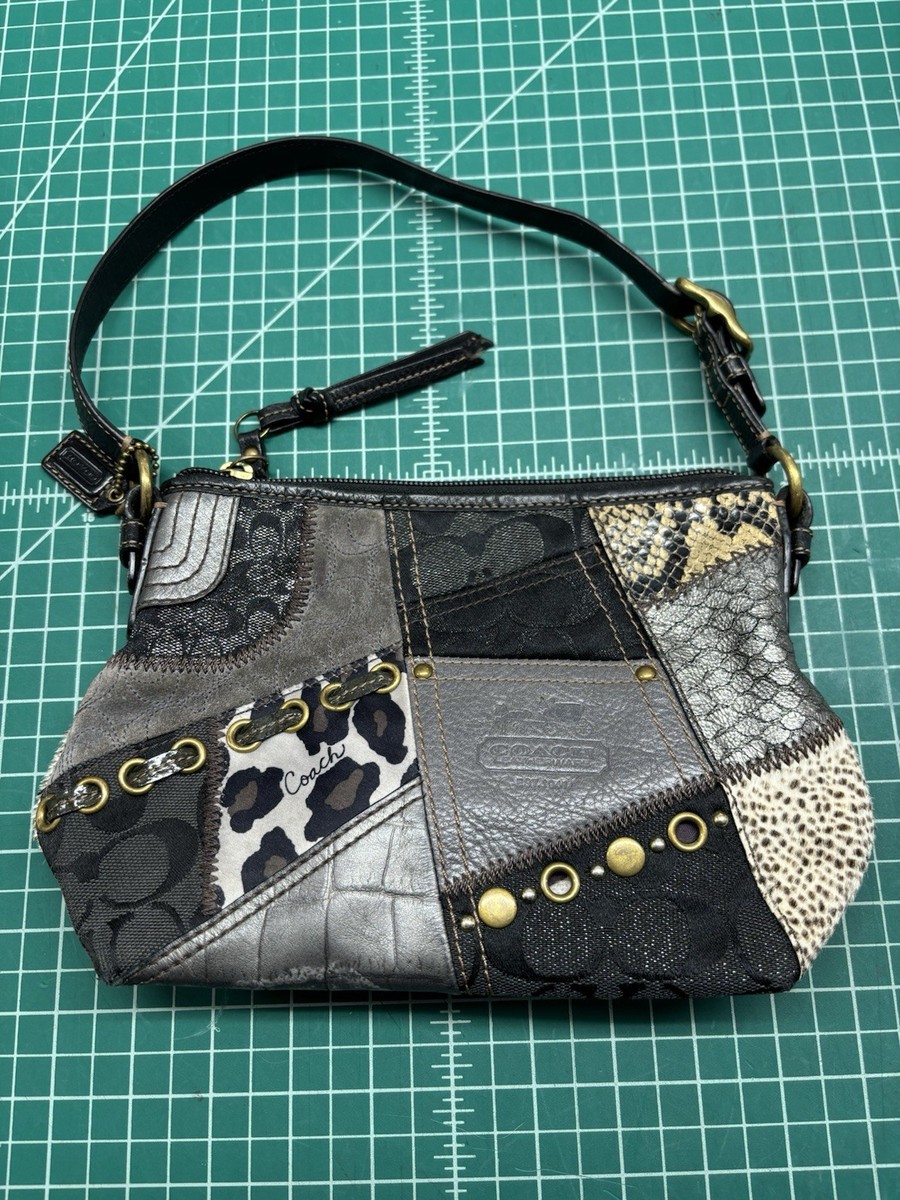 AUTHENTIC COACH ANIMAL PRINT PATCHWORK BAG WITH GOLD