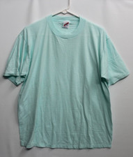Jerzees VTG 80s Seafoam Green Blank USA MADE T-shirt XL single needle stich