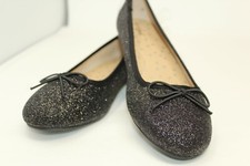 NWT Cat  Jack Girls Shoes Sparkling Black Glitter Slip on Ballet Flats SIZE 3