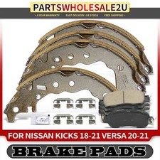 Front Ceramic Brake Pads & Rear Brake Shoes for Nissan Versa 20-21 Kicks 18-21