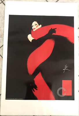 René Gruau Rouge et Noir Art Print Original 1990 Poster lithograph French !