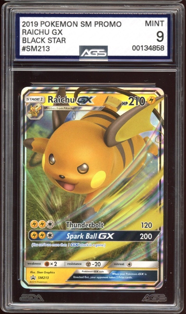 Raichu GX - Pokemon TCG Black Star Promo SM213 - Ultra Rare - AGS