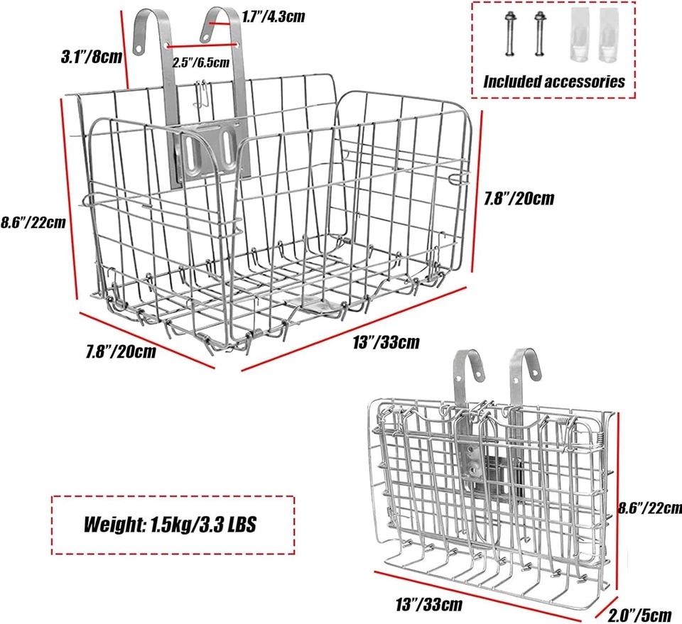 Cesta delantera duradera anti-oxidación para bicicleta - Fácil instalación y diseño que ahorra espacio Foto 4 de 4