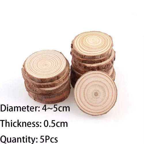 Natural Pine Wood Rounds - Unfinished Wood Slices with Bark - Log Discs - Picture 4 of 6