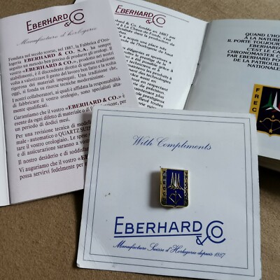 Eberhard & Co. Rare Frecce Tricolori Kit Warranty Paper Instruction Booklet Pin