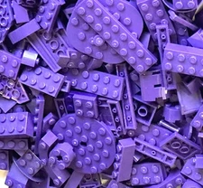 Bulk lot of 50 PURPLE LEGO Pieces Bricks Blocks Slopes Plates Free Shipping