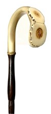 Vintage 1950 Unused Genuine Horn Parasol Umrella Walking Stick Cane Handle Mint