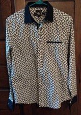 Vintage Retro 70's Style Paisley Men's Shirt Mak B Slim Fit Sz M Long Sleeve EUC