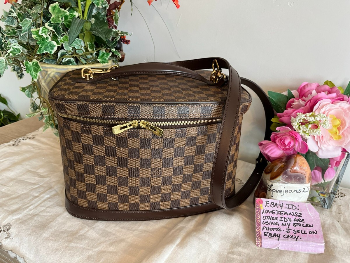 LOUIS VUITTON Damier Ebene Nice Vanity Shoulder Bag Train Case