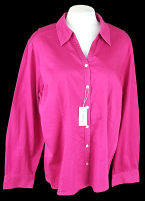 CHICOS Damen lila L/S ABEND SHIRT TOP BLUSE Stretch - Größe 3 - XL - 79£