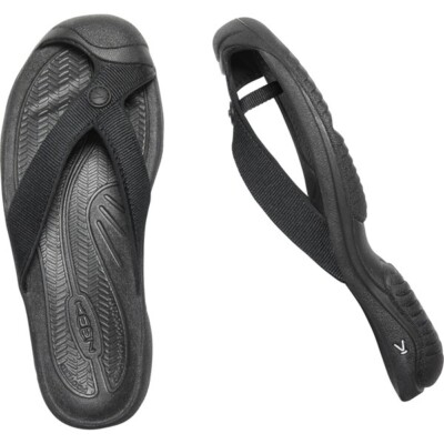 靴 KEEN WAIMEA H2 Triple Black/Black Keen Men's Flip Flop Sandals WAIMEA H2 Old Model Triple