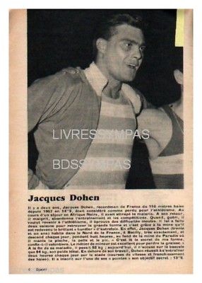 1961 DOKUMENT (Ref. POT 136) SPORT: 110 M HECKEN JACQUES DOHEN 1p